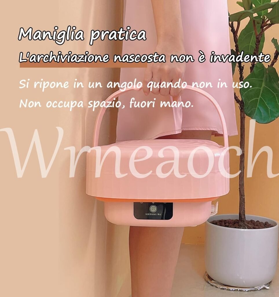 Lavatrice Portatile Pieghevole 8L Con Centrifuga - Per Campeggio E Viaggi, Colore Viola - Foto 4